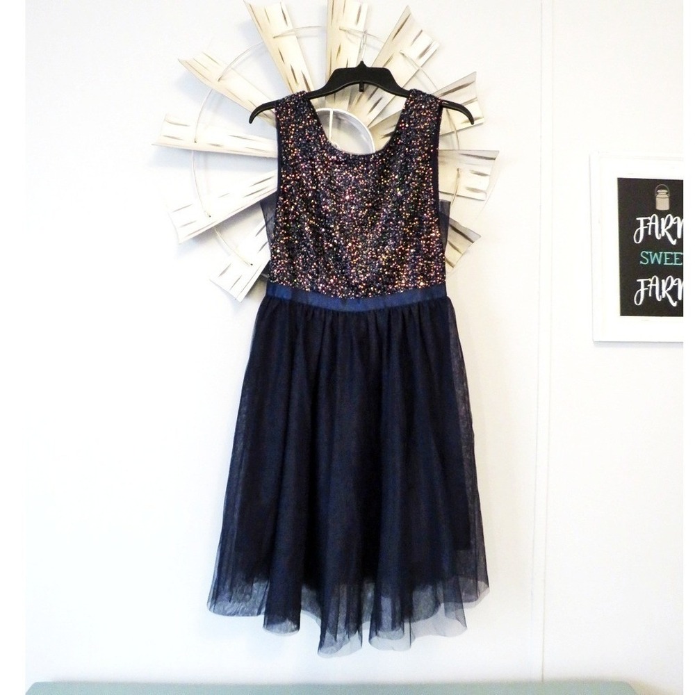NWT Bery Love Sequin‎ & Tulle Fully Lined Dress Juniors Size Medium
